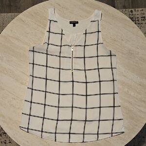 Express White and Black Grid Tank Top